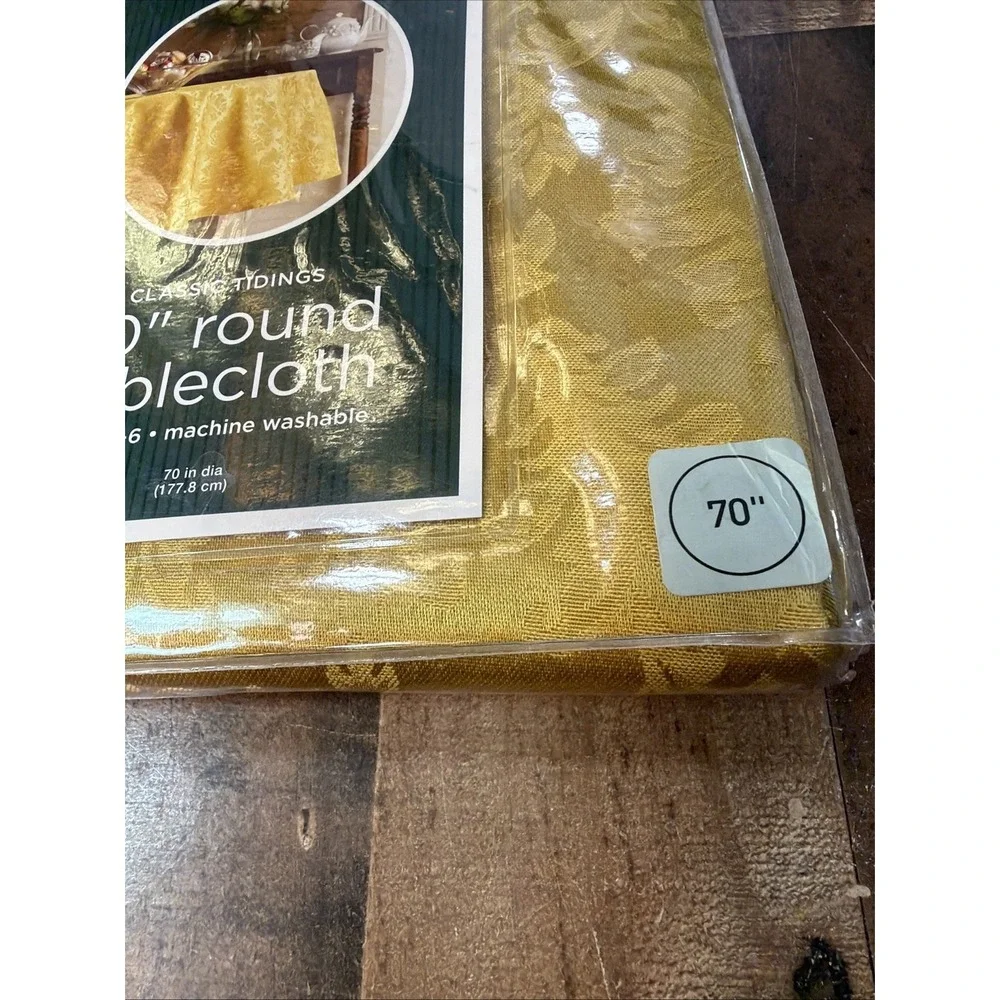 Target Gold Round Tablecloth 70